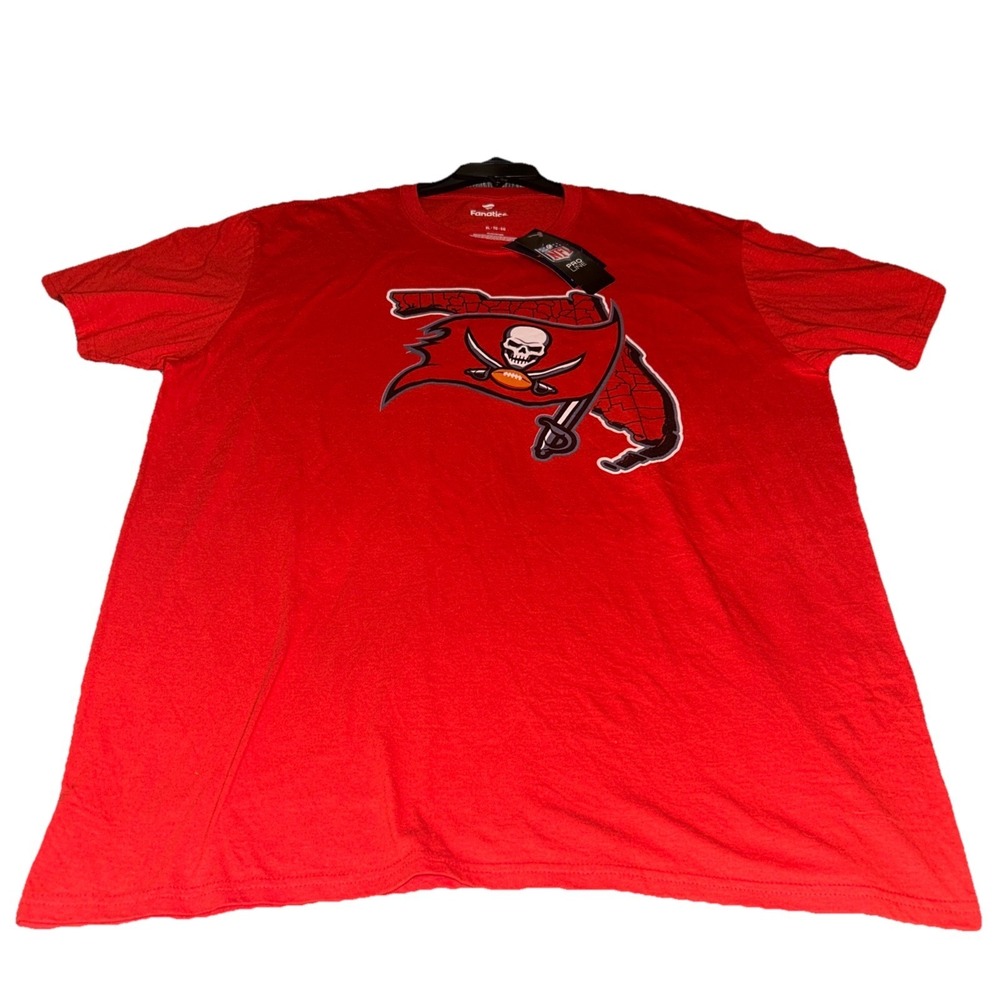 Tampa Bay Buccaneers Fanatics Proline Men's XL Red Logo and State of Florida NWT